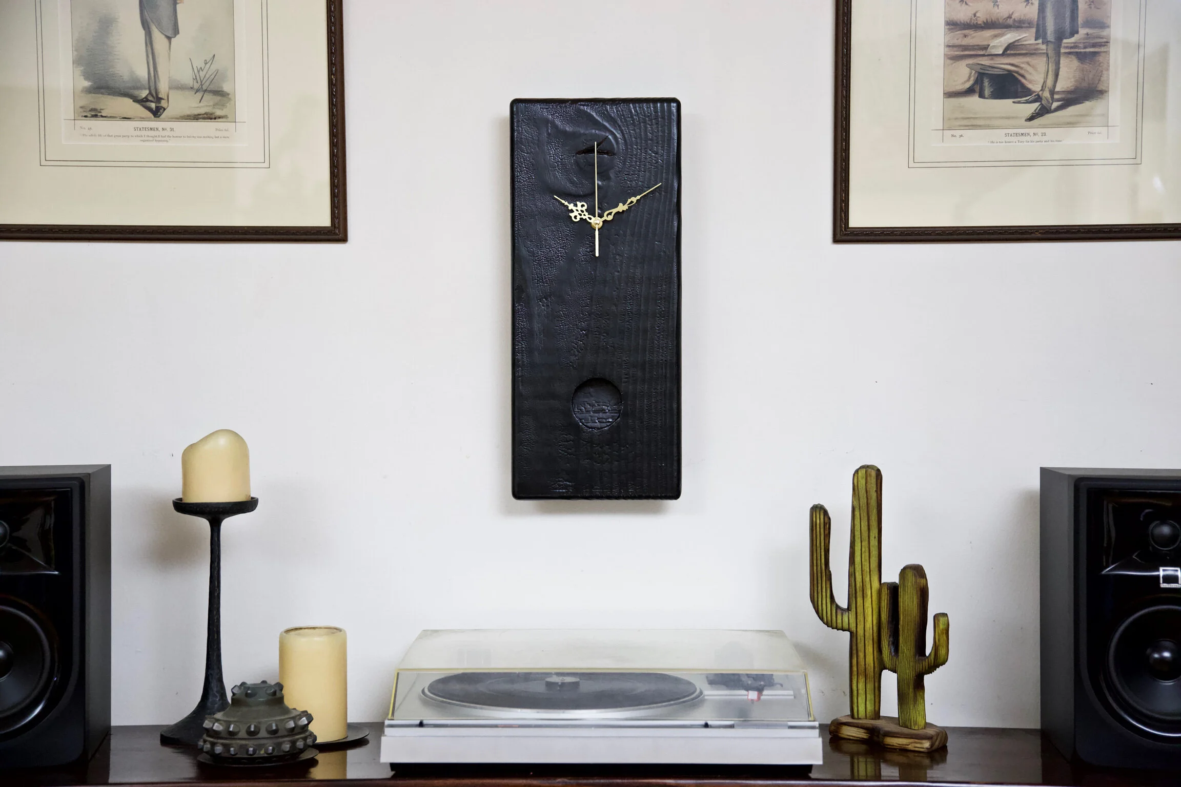 Shou Sugi Ban Wood Pendulum Clock Art - Chuck 0003 — Korzen Designs